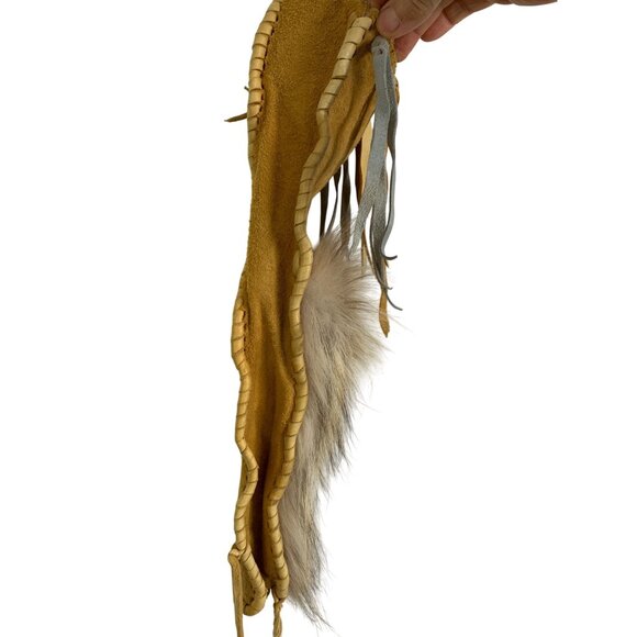 Handmade Buckskin Fur Leather Native American Medicine Herb Bag C10526 - Picture 9 of 9